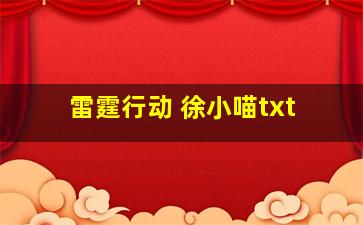 雷霆行动 徐小喵txt